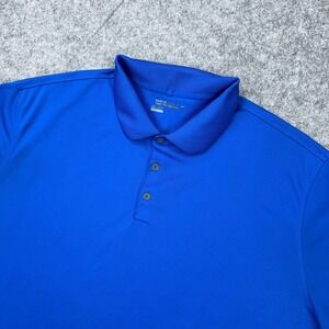 Nike‎ Golf Shirt Mens 2XL Blue Tour Performance Dri Fit Victory Polo Swoosh